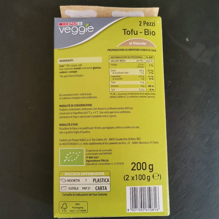 photo of Despar Veggie Tofu Al Naturale shared by @irene97 on  25 Jul 2022 - review