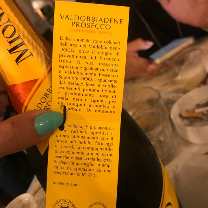 photo of Mionetto Valdobbiadene prosecco shared by @chefcirmolo on  27 Jun 2022 - review