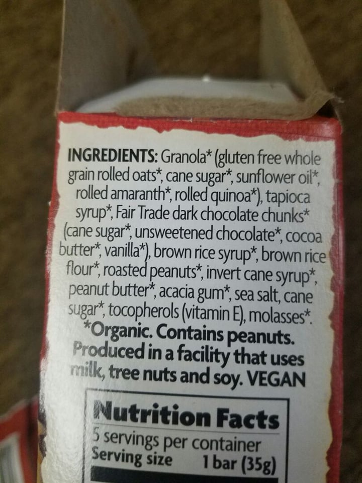 photo of Nature's Path Foods Sunrise Breakfast Bar in Chunky Choco Peanut shared by @joyrose on  23 Oct 2019 - review