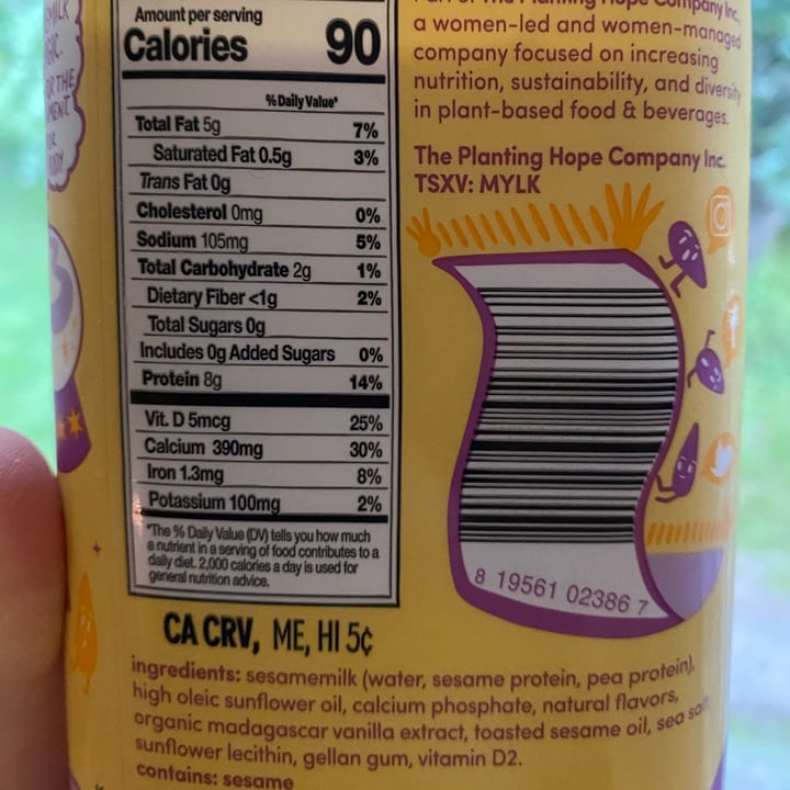 review photo of Hope and Sesame Unsweetened Vanilla Sesame Milk shared by @krisgreenrose3 on 27 May 2022 - review