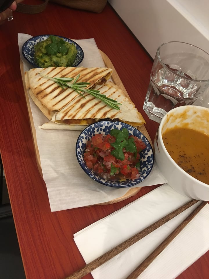 review photo of Confusion Plant Based Kitchen Tandoori hedgehog mushroom quesadillas shared by @stephldickson on 03 Jun 2018 - review