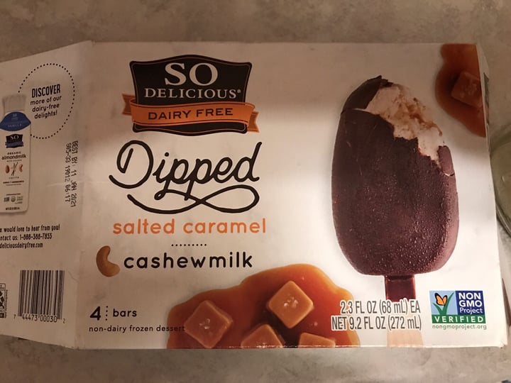 review photo of So Delicious Dairy Free Dipped Salted Caramel Cashewmilk Ice Cream Bars shared by @annamarie80 on 09 Jul 2019 - review