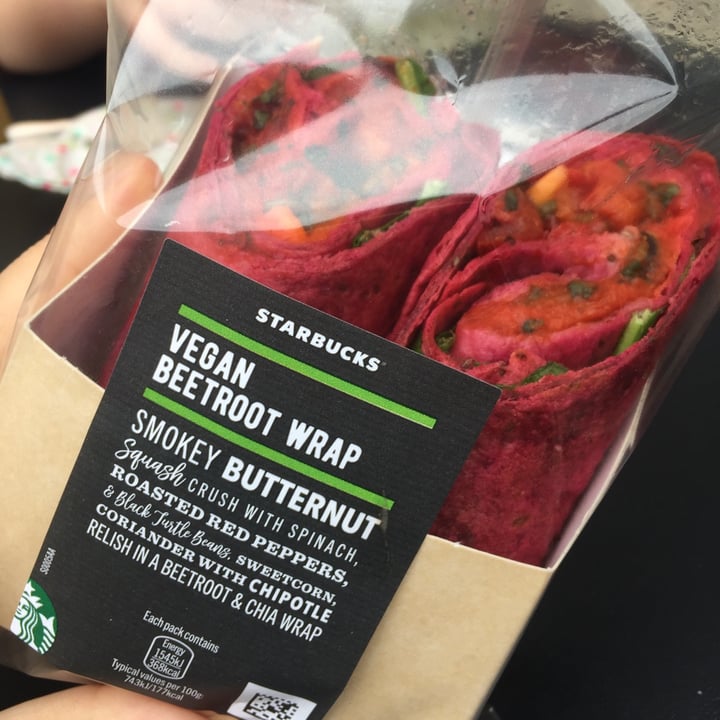 photo of Starbucks Vegan Beetroot Wrap ( Smokey Butternut) shared by @veganfooduk on  30 Aug 2020 - review
