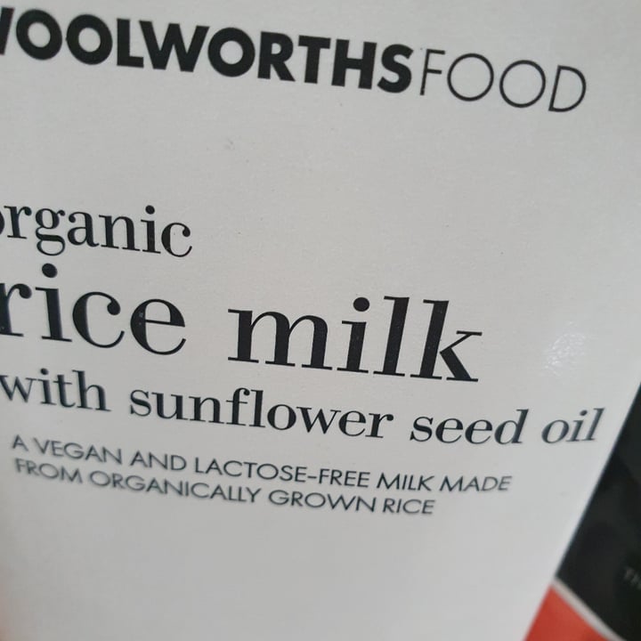 photo of Woolworths Food Organic Rice Milk with Sunflower Seed Oil shared by @josphua on  12 Mar 2021 - review