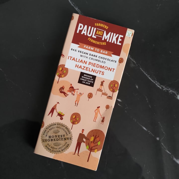 photo of Paul and Mike 64% Vegan Dark Chocolate With Crumbled Italian Piedmont Hazelnuts shared by @stevenneoh on  17 Sep 2022 - review