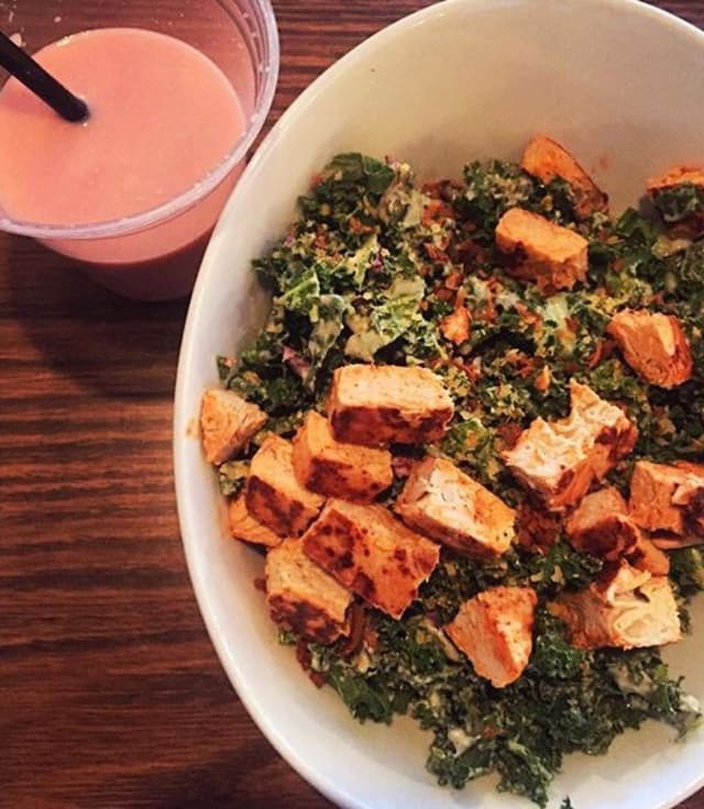 Photo of the dish “Kale Caesar Salad With Chick’n”