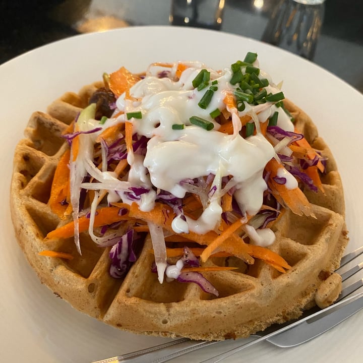 review photo of Asa Vegan Kitchen and Studio BBQ Mushroom Waffle shared by @plantsfeelthough on 10 Nov 2022 - review