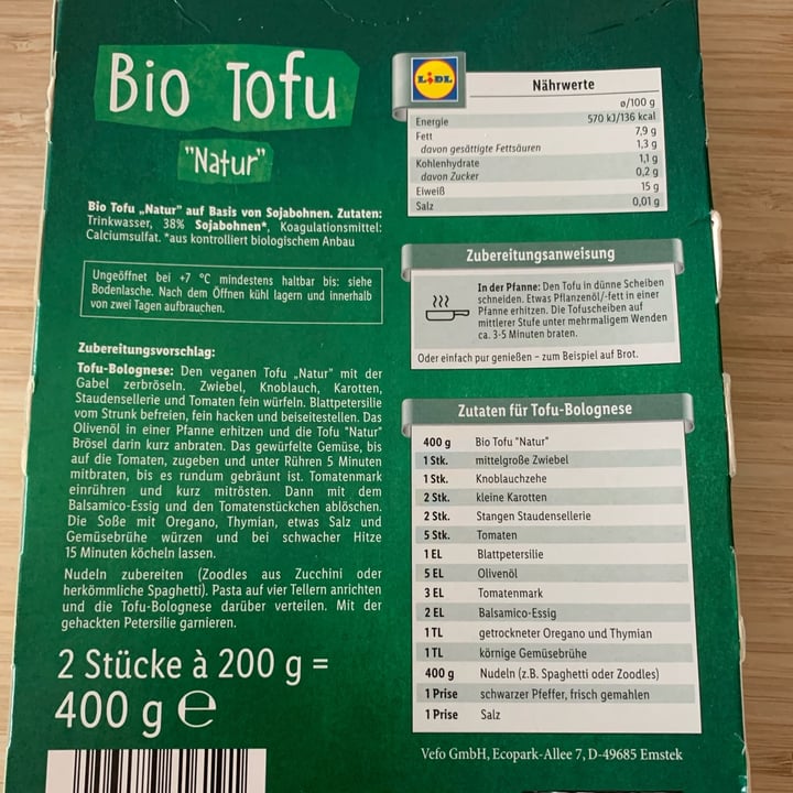 photo of Vemondo Tofu Bio al naturale shared by @karinanoemi on  13 May 2022 - review