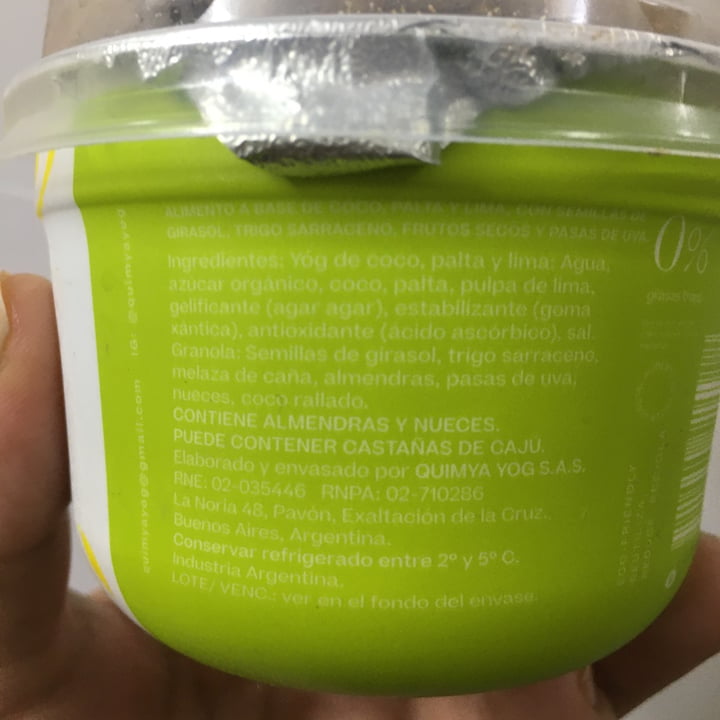 photo of Quimya Yogur con Granola Keylime Palta shared by @sofiporti on  30 Oct 2020 - review