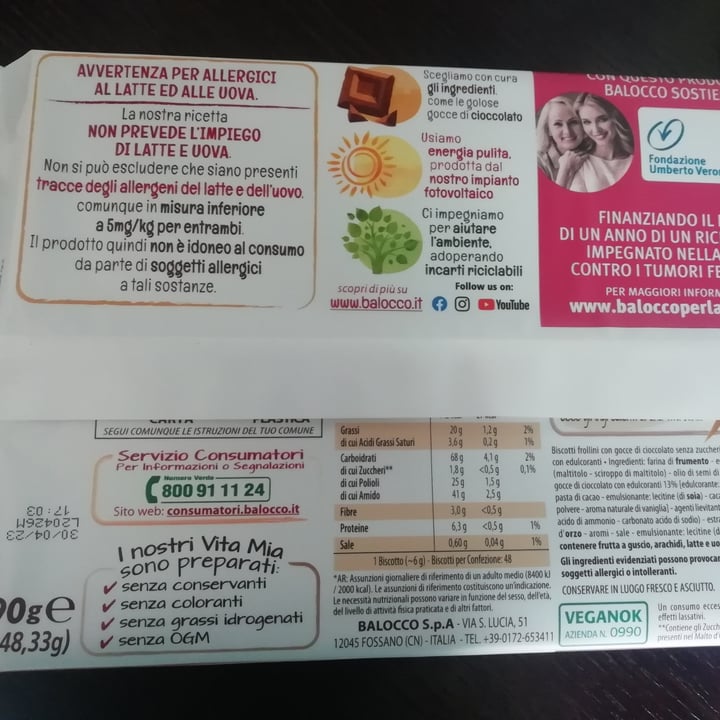 review photo of Balocco vita mia con gocce di cioccolato senza zuccheri aggiunti shared by @annamasu on 24 May 2022 - review