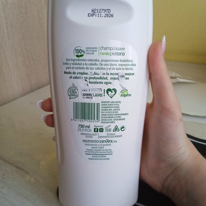 review photo of Instituto Español Champú Suave Piel Sana shared by @cejoteando on 07 Jun 2022 - review