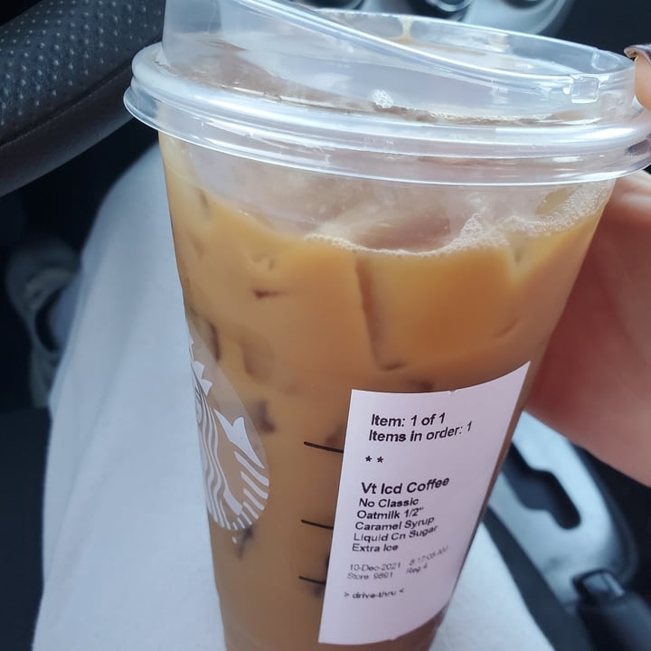 photo of Starbucks Carmel Iced Coffee shared by @vegangirl1999 on  10 Dec 2021 - review