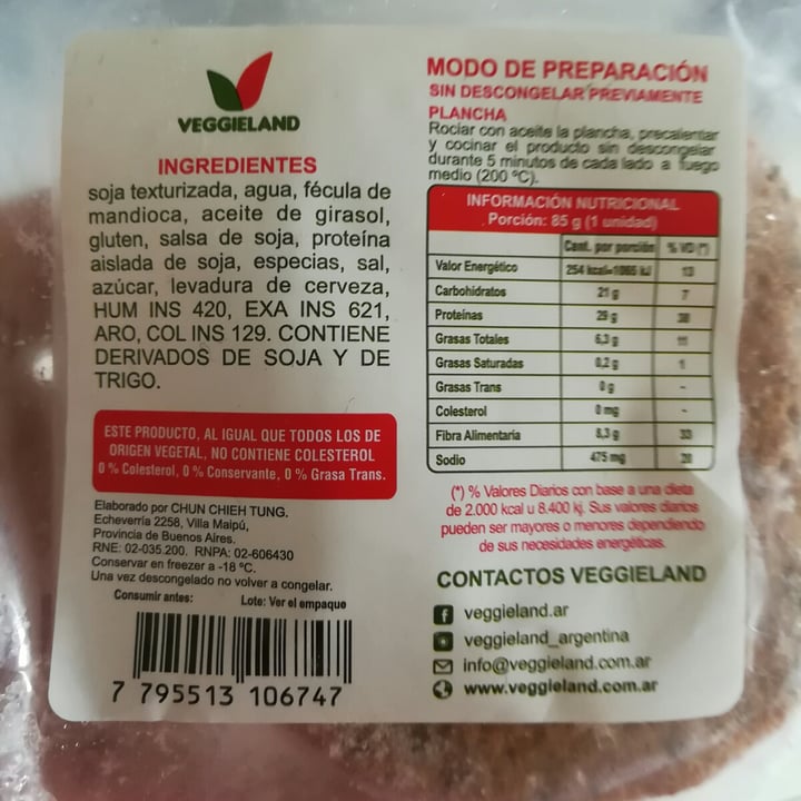 review photo of Veggieland Hamburguesa Vegana shared by @joaco on 25 May 2020 - review