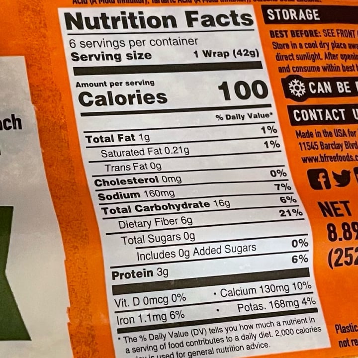 photo of BFree Sweet Potato Wraps shared by @veggietable on  25 Sep 2022 - review