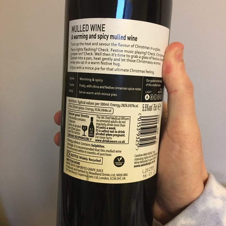 photo of Sainsbury's Sainsbury’s Mulled Wine shared by @emmajwheeler on  27 Jan 2021 - review