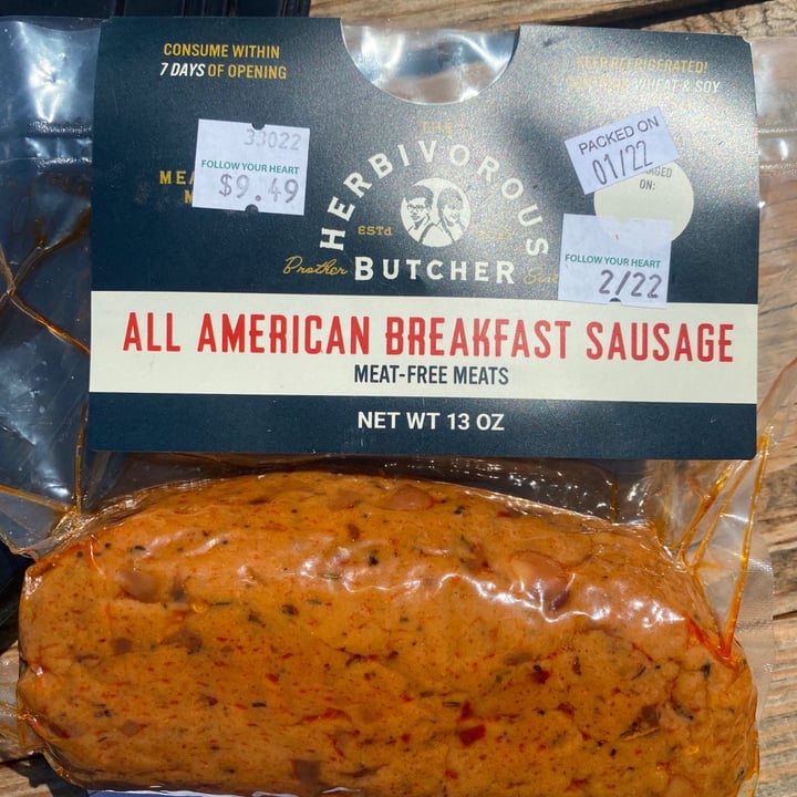 photo of The Herbivorous Butcher Maple sage breakfast sausage shared by @jvbartistryx on  13 Mar 2021 - review