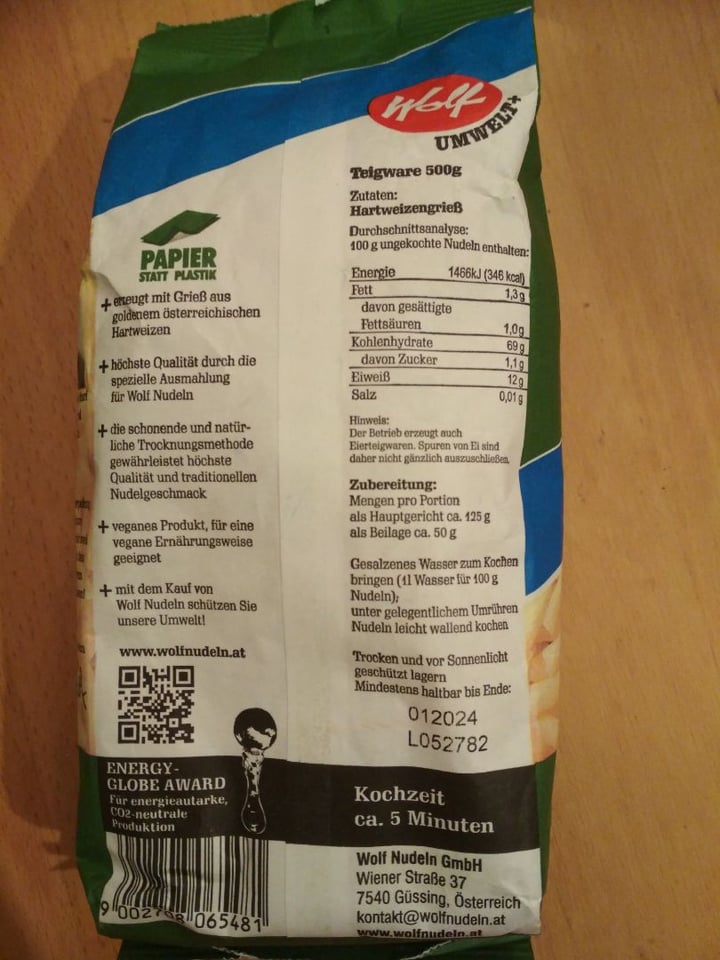 review photo of Wolf Nudeln Hartweizen Macronelli shared by @apalaciosr on 25 Mar 2020 - review