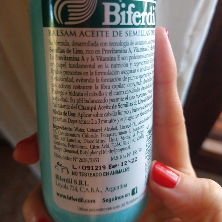 photo of Biferdil Balsam Aceite de Semillas de Lino shared by @veggietips on  15 Sep 2020 - review