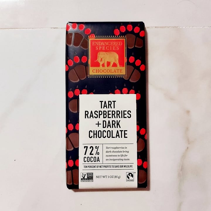 photo of Endangered Species Chocolate tart raspberries + dark chocolate shared by @herbimetal on  17 May 2020 - review
