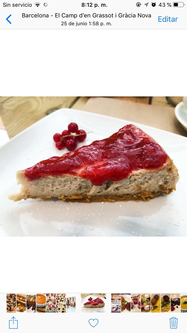 photo of Dolce Pizza y Los Veganos Cheescake shared by @anaiturrizar on  02 Jul 2019 - review