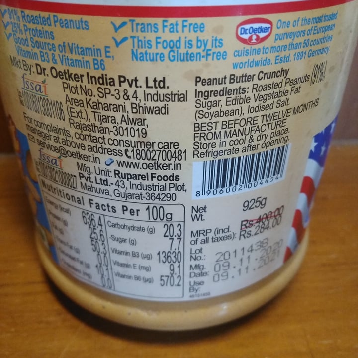 photo of Fun Foods (Dr. Oetker) Crunchy Peanut butter shared by @swapna on  31 Mar 2021 - review