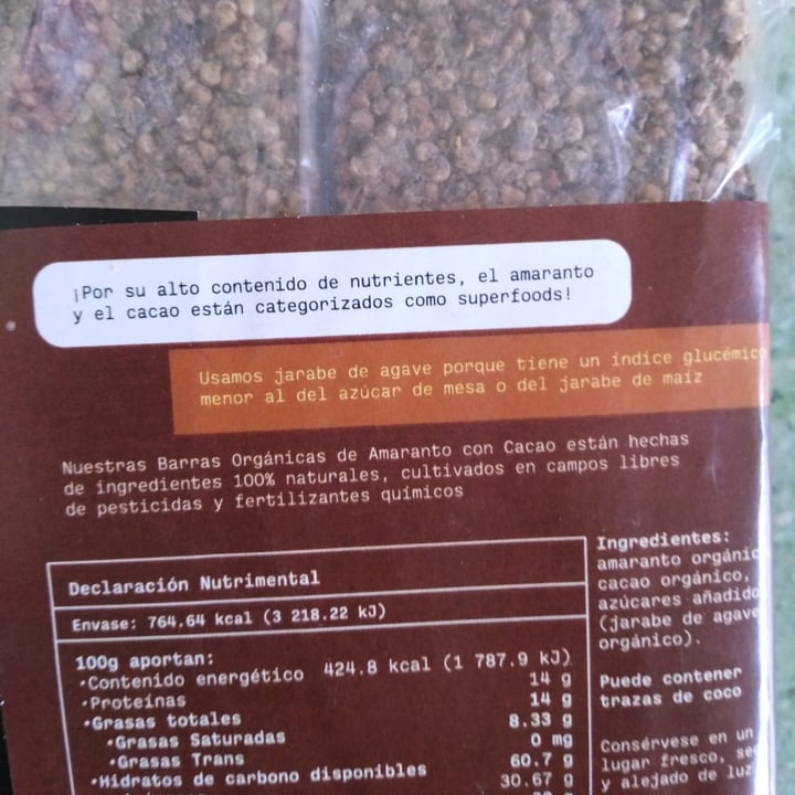 review photo of YEMA Barras orgánicas de amaranto con cacao shared by @esmeraldasibaj on 23 Nov 2021 - review