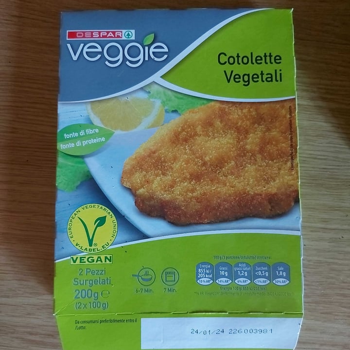 photo of Despar Veggie Cotolette vegetali shared by @giulio19 on  15 Sep 2022 - review