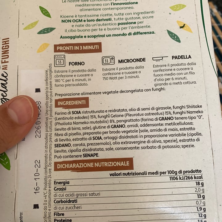 photo of Kioene Burger vegetale ai funghi shared by @francescadoriana on  21 Sep 2022 - review