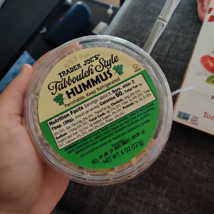 review photo of Trader Joe's Tabbouleh Style Hummus shared by @lofiamri on 25 Jun 2021 - review