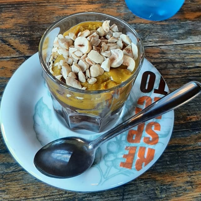 Photo of the dish “Mousse Zucca E Cioccolato Con Nocciole”