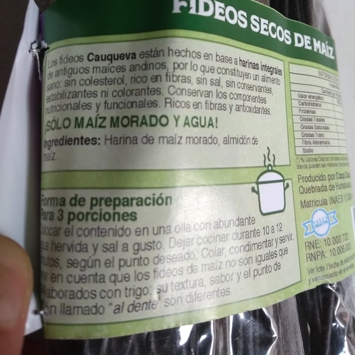 review photo of Cauqueva Fideos secos de maíz morado shared by @merme on 31 May 2022 - review