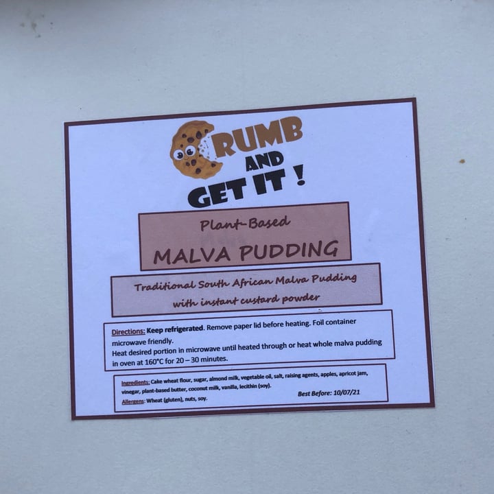 photo of crumb and get it! Malva Pudding shared by @melvdm on  20 Jul 2021 - review