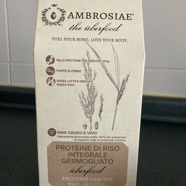 photo of Ambrosiae Proteine Di Riso Integrale Germogliato shared by @federicathewitch on  12 Dec 2021 - review