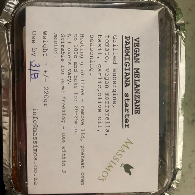 Photo of the dish “Vegan melanzane”