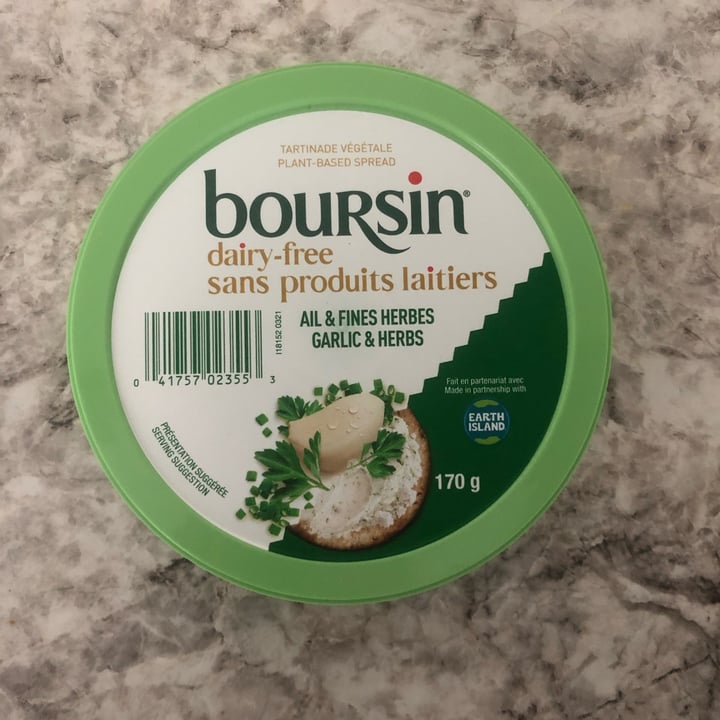 photo of Boursin Boursin dairy free Garlic and Herbs shared by @tttayconn on  27 Mar 2022 - review
