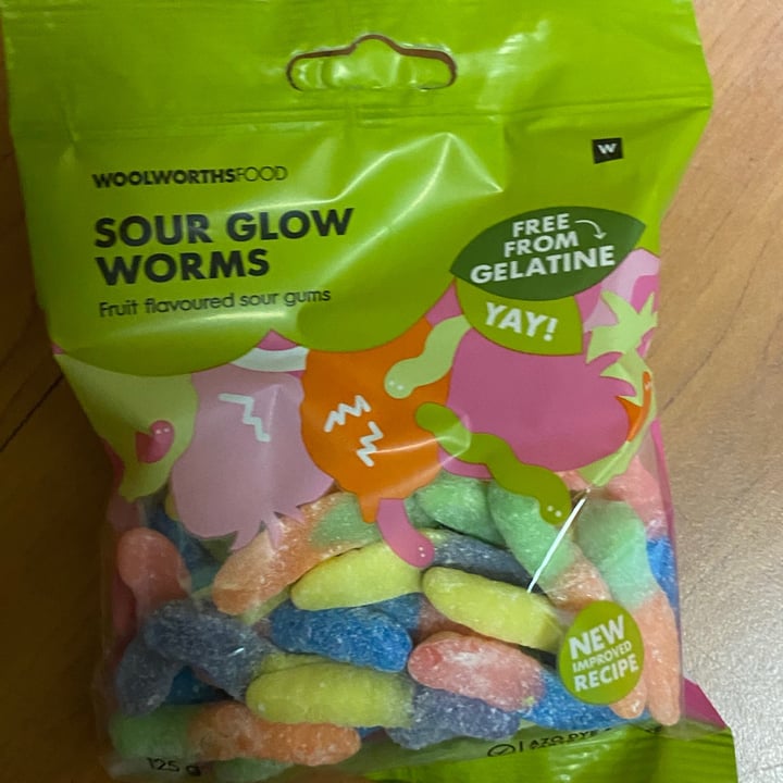 review photo of Woolworths Food Sour glow worms shared by @rose9 on 14 Aug 2021 - review