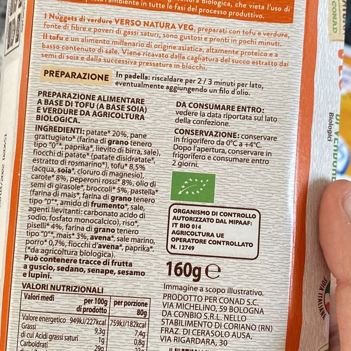 photo of Verso Natura Conad Veg Nuggets di verdure bio shared by @charlieveg on  06 Apr 2022 - review