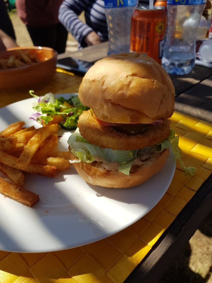 review photo of Asher's Corner Cafe @ Ashers Farm Sanctuary Crumbed Style Burger shared by @courtney1207 on 04 Sep 2019 - review