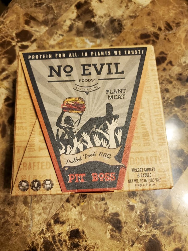 photo of No Evil Foods Pulled Pork BBQ shared by @veganforthem on  28 Dec 2019 - review