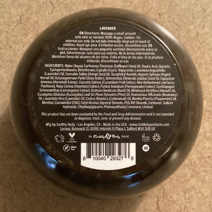 review photo of Earthly Body CBD Daily Ultra Strength Lavender shared by @ohlilian on 18 Aug 2022 - review