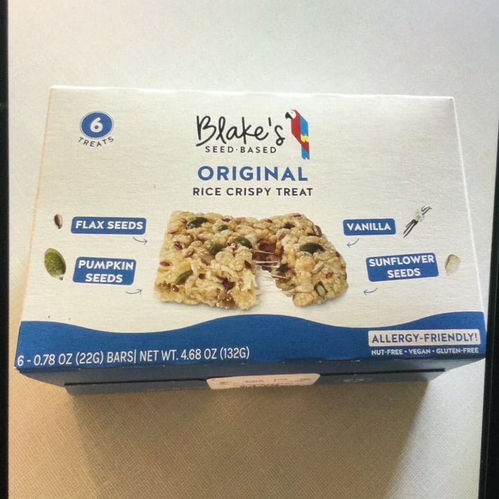 photo of Blake’s Seed-Based Original rice crispy treat shared by @veganfoodcrazy on  28 Jul 2022 - review