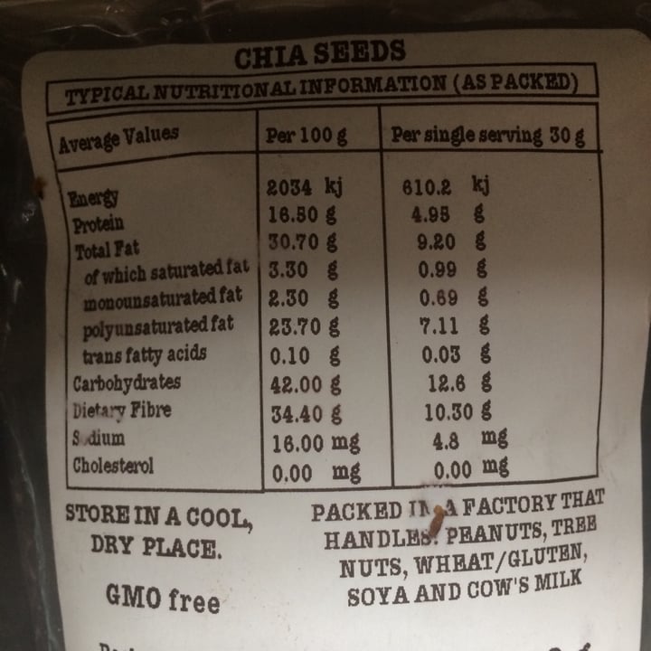 photo of The Nu Tree Chia Seeds shared by @sammartingano on  19 Feb 2020 - review