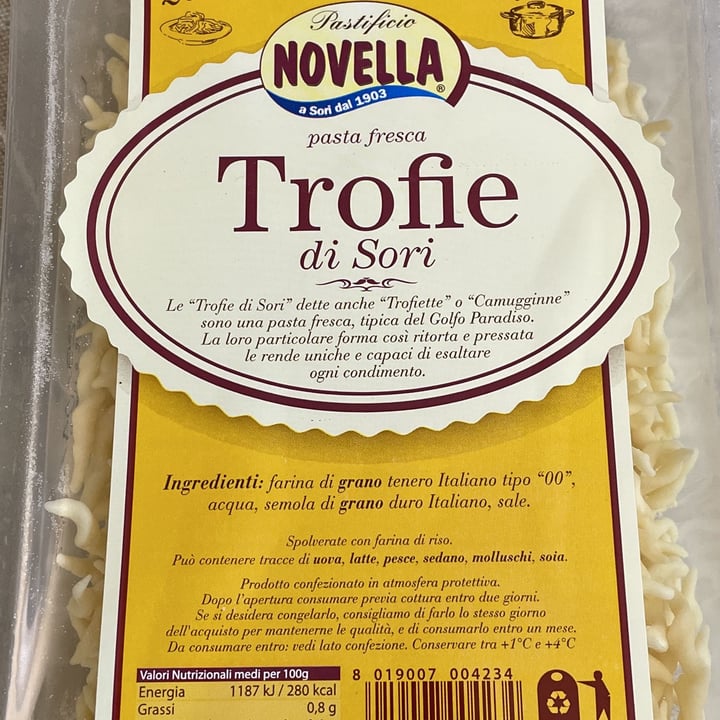 photo of Pastificio Novella Trofie di Sori shared by @valeriaragazzoni on  04 Apr 2022 - review
