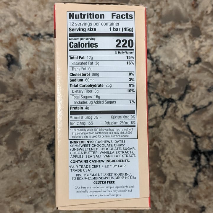review photo of Larabar Chocolate Chip Cookie Dough shared by @veganviews on 07 Feb 2022 - review