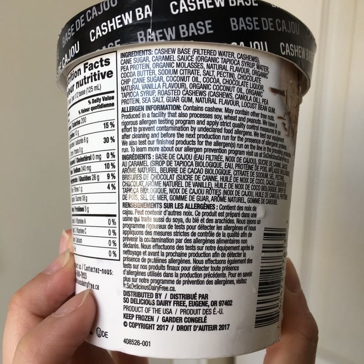 photo of So Delicious Dairy Free Salted Caramel Cluster Cashewmilk Frozen Dessert shared by @selene00 on  22 Aug 2019 - review