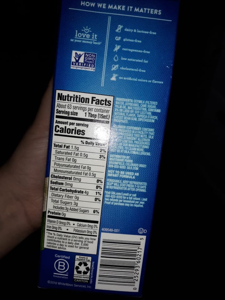 photo of Silk Dairy Free Soy Vanilla Creamer shared by @theanxiousvegan on  21 Mar 2020 - review