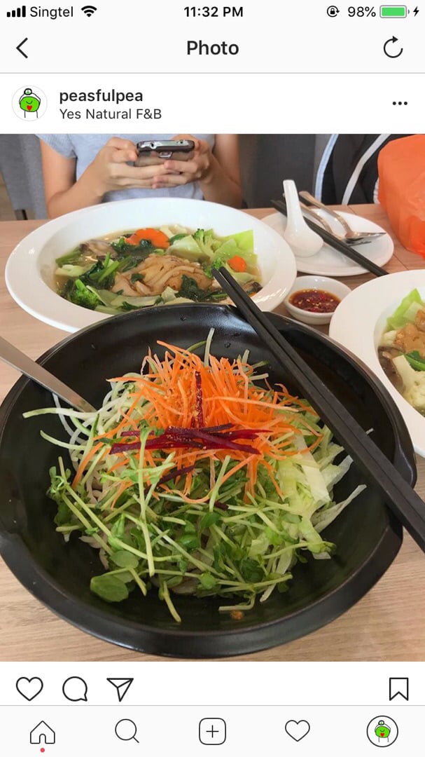 photo of Yes Natural Restaurant Almond Noodles shared by @peasfulpea on  10 Jul 2018 - review