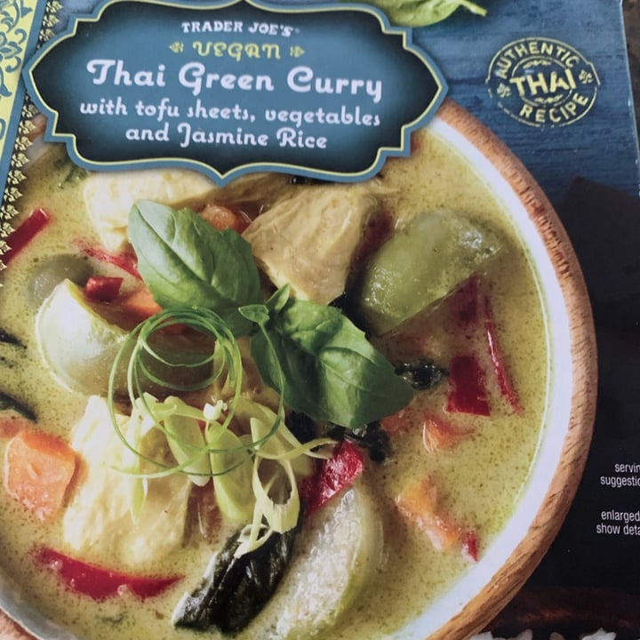 photo of Trader Joe's Thai Green Curry with tofu sheets, vegetables and Jasmine Rice shared by @allhess on  25 Aug 2022 - review