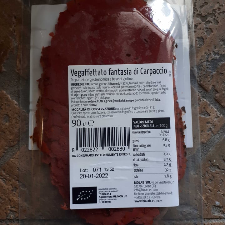 photo of Biolab Affettato Vegano shared by @beababyes on  27 Nov 2021 - review