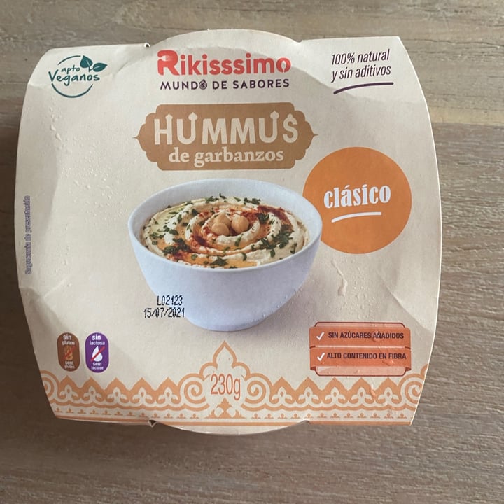 review photo of Rikissimo Hummus clasico shared by @lorenavegana on 07 Jul 2021 - review